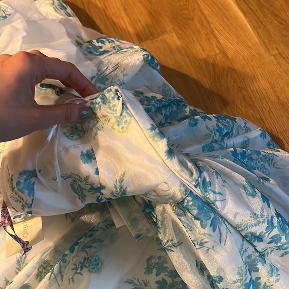 NWT Loveshackfancy Blue Macron Floral tulle maxi Gown - Picture 14 of 16